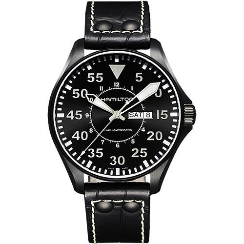 Hamilton KHAKI AVIATION 飛航運動玩家機械腕錶-黑/46mm H64785835