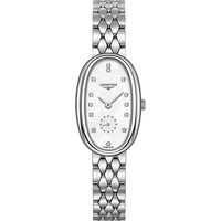 Longines 浪琴 Symphonette 圓舞曲真鑽小秒針女錶-珍珠貝x銀/22mm L23064876