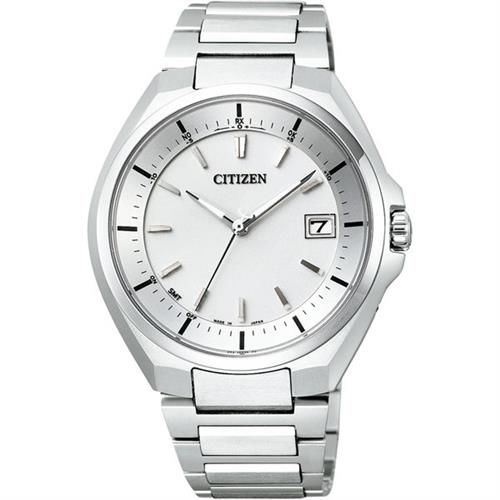 CITIZEN 鈦金屬光動能電波腕錶-銀/40mm CB3010-57A