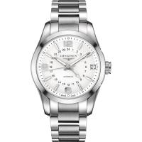 LONGINES 征服者經典系列兩地時間腕錶-銀/42mm L27994766