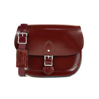 【The Leather Satchel Co.】英國原裝手工牛皮馬鞍包 肩背 側背手拿包 (浪漫紅-漆皮)