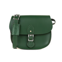 【The Leather Satchel Co.】英國原裝手工牛皮馬鞍包 肩背 側背手拿包 (郵差綠)