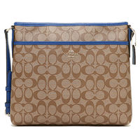 COACH C Logo PVC防水真皮邊方型斜背包(共二款)