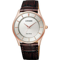 CITIZEN 星辰 光動能城市腕錶-玫瑰金框x咖啡/36mm BJ6483-01A