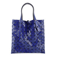ISSEY MIYAKE 三宅一生BAOBAO幾何方格亮面10x10肩背包(亮面/深藍)