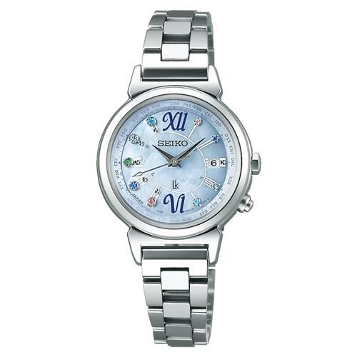 SEIKO LUKIA 美好時光限量太陽能電波腕錶-藍/28mm 1B25-0AF0B(SSVV023J)