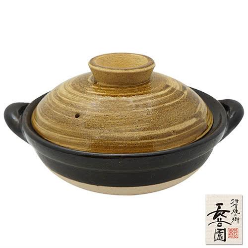 【日本長谷園伊賀燒】日式黃釉深型調理陶鍋