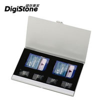 DigiStone 超薄型Slim鋁合金 多功能記憶卡收納盒(2SD+4TF)X1P【鋁合金外殼】【防靜電EVA】