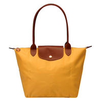 LONGCHAMP 經典 Le Pliage系列摺疊長提把水餃手提包(小-咖哩)