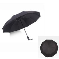 PUSH! 好聚好傘105CM 十骨抗強風雨傘戶外傘遮陽傘晴雨傘自動傘黑色I61
