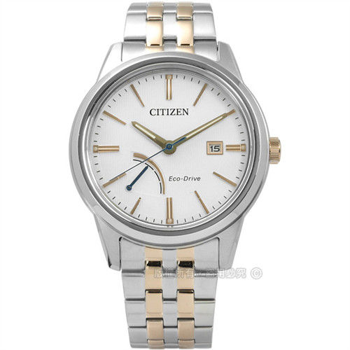 CITIZEN 星辰表 / AW7004-57A / 歐風時尚男仕藍寶石水晶光動能不鏽鋼手錶 白色 41mm