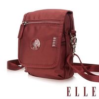 【ELLE】法式優雅時尚 旅行隨身收納包/票券包/手機包(酒紅 EL83473-80)