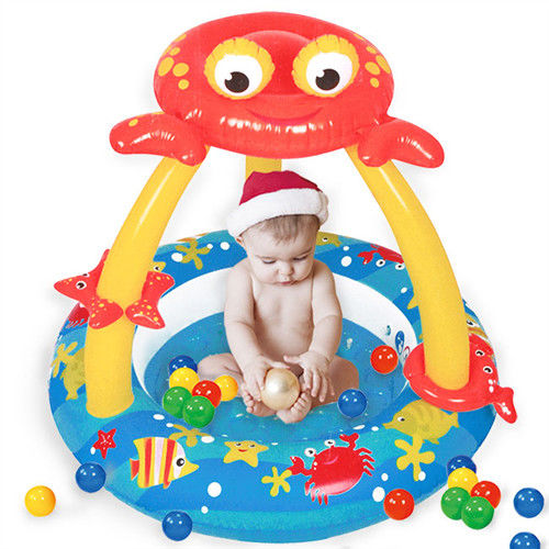 寶貝樂 螃蟹嬰兒充氣水池/游泳池