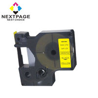 【NEXTPAGE】DYMO一般相容標籤帶 DM1-40918(黃底黑字 9mm)【台灣榮工】