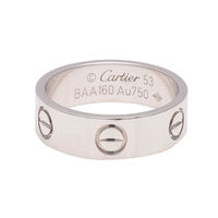 Cartier卡地亞 經典LOVE RING 18K白K金婚戒 (#53)