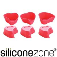 【Siliconezone】施理康心型馬芬巧克力蛋糕杯(6入裝)