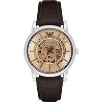 Emporio Armani Meccanico 雅爵鏤空機械腕錶-咖啡/43mm AR1982