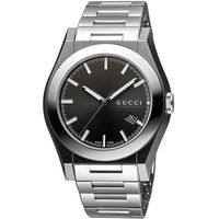 GUCCI Pantheon 紳士機械腕錶-黑x銀/44mm YA115201