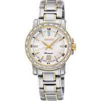 SEIKO Premier 珍愛羅馬真鑽女用腕錶-銀x雙色版/28mm/7N82-0JJ0S(SXDG58J1)