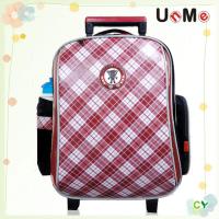【UnMe】高年級格菱拉桿後背兩用書包(紅色)