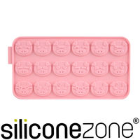 【Siliconezone】施理康耐熱矽膠小豬薄片巧克力模-粉色(18連)