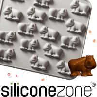 【Siliconezone】施理康ZOO耐熱犀牛巧克力模/冰模-灰色