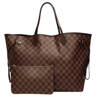 LV N41357 經典棋盤格NEVERFULL GM大型子母肩背購物包