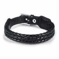 【米蘭精品】真皮手環鈦鋼手鍊簡約經典多圈造飾品73cq98