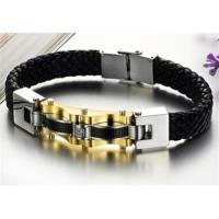 【米蘭精品】真皮手環鈦鋼手鍊正韓潮流時尚有形男款73cq4