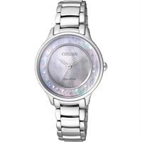 CITIZEN L 光動能真鑽女錶-白碟貝/30mm EM0380-65D