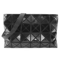 【ISSEY MIYAKE 三宅一生】BAOBAO幾何亮面方格4x6斜背包(黑)