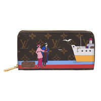 LV M62135 經典Monogram帆布ZIPPY廣告插畫拉鍊長夾