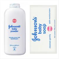 【Johnsons 嬌生】嬰兒爽身粉/原味(500g)*3+原味滋潤嬰兒潤膚香皂(100g)*15