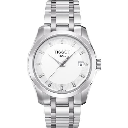 TISSOT 天梭 建構師時尚晶鑽女錶-銀/32mm T0352101101600