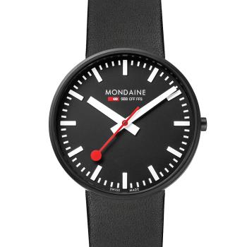 MONDAINE 瑞士國鐵Giant大錶面限量腕錶/42mm-黑面 (660864BO)