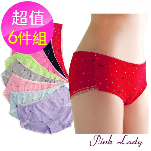 【PINK LADY】愛心滿天飛棉質柔軟內褲7102(6件組) 