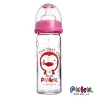 PUKU藍色企鵝 - 寬口玻璃奶瓶230cc(粉色)