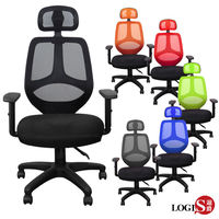LOGIS 奇凱頭枕式一級PU泡棉坐墊椅/工學椅/辦公椅/電腦椅/事務椅