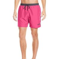【HUGO BOSS】2016男時尚色彩對比櫻桃色快乾游泳褲(預購)