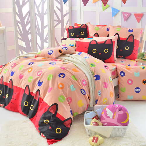 義大利Fancy Belle X Malis《Mr.卜力》雙人四件式防蹣抗菌舖棉兩用被床包組