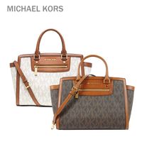 MICHAEL KORS 滿版MK皮革飾邊二用蝙蝠包(2色選)