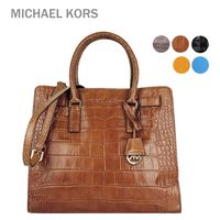 MICHAEL KORS 鱷魚壓紋/防刮皮革三層立體手提/斜背包(大/任選)