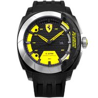 Scuderia Ferrari 法拉利 極速時尚 TR90 Black 黃銀刻度橡膠腕表-46mm(FA0830204)