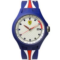 Scuderia Ferrari 法拉利 經典賽車格紋日期運動錶-銀x藍/43mm/FA0830069