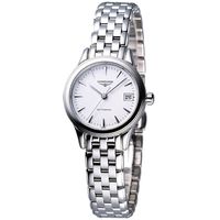 LONGINES 浪琴 旗艦系列典藏機械女錶-銀/25mm L42744126