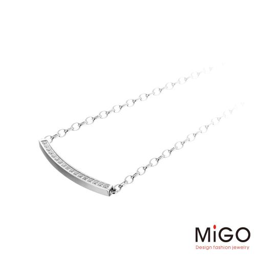 MiGO 青春Young施華洛世奇美鑽/白鋼項鍊