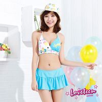 點點印花二件式褲裙比基尼_【夏之戀LOVETEEN】(N15704)