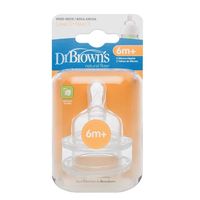 GMP BABY 美國Dr.Brown 4入6個月+寬口防脹氣奶嘴 DB382