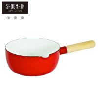 【仙德曼 SADOMAIN】琺瑯單柄雪平鍋紅色