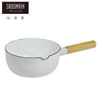 【仙德曼 SADOMAIN】琺瑯單柄雪平鍋白色